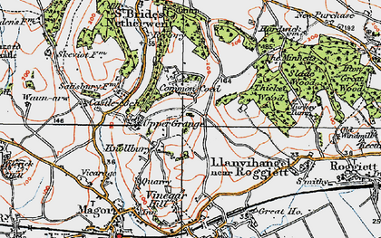 Old map of Knollbury in 1919