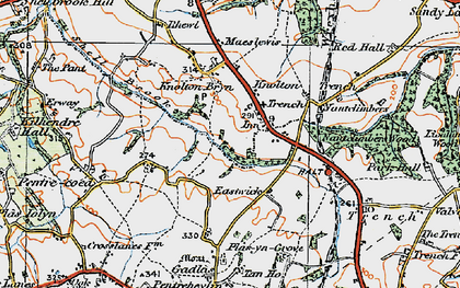 Old map of Knolton in 1921