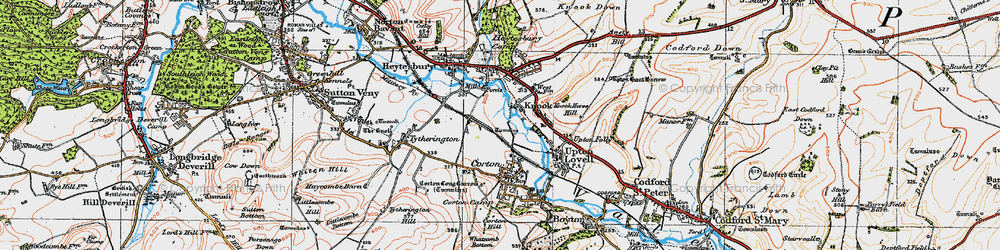 Old map of Ansty Hill in 1919