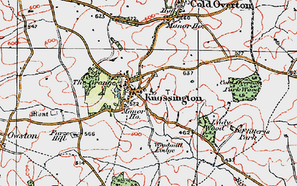 Old map of Knossington in 1921