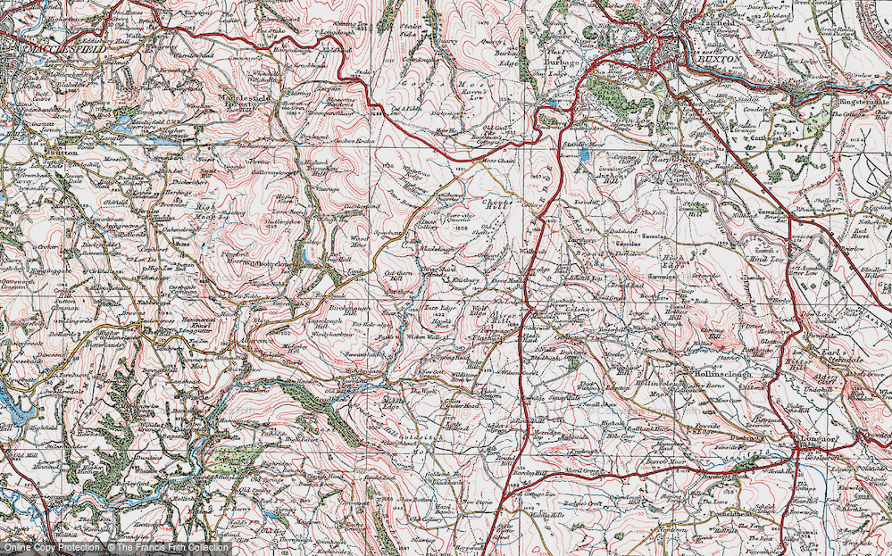 Old Map of Historic Map covering Blackclough in 1923