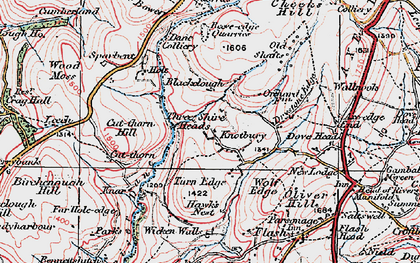 Old map of Knotbury in 1923