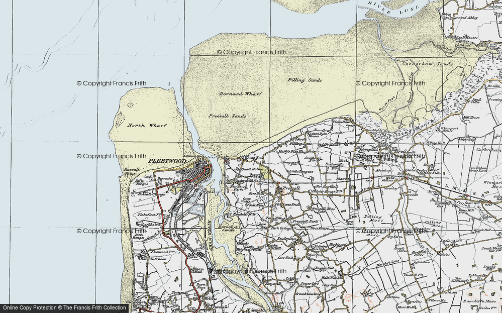 Old Map of Knott End-on-Sea, 1924 in 1924