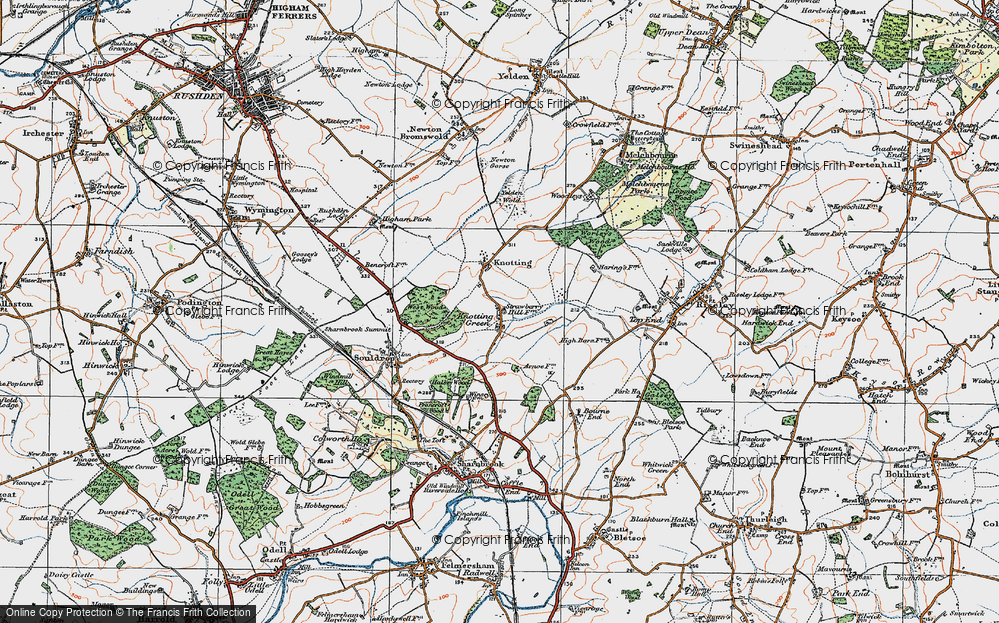 Old Map of Knotting Green, 1919 in 1919