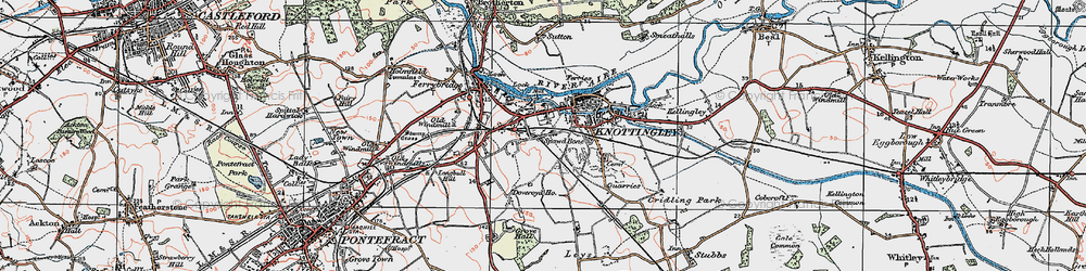 Old map of Knottingley in 1924