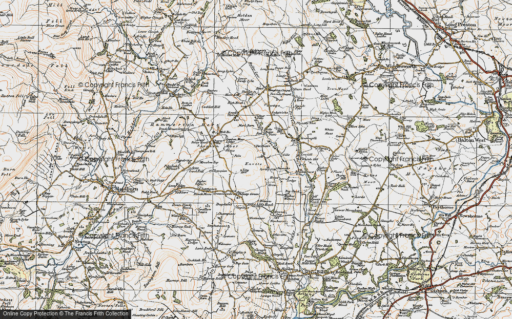 Old Map of Historic Map covering Bond Beck in 1924
