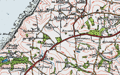 Old map of Knotty Corner in 1919