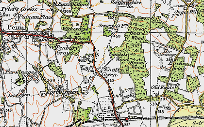 Old map of Knotty Green in 1920