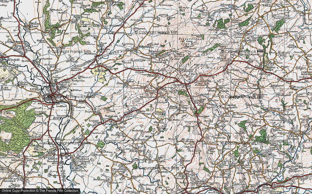 Old Map of Historic Map covering Whitewayhead in 1921