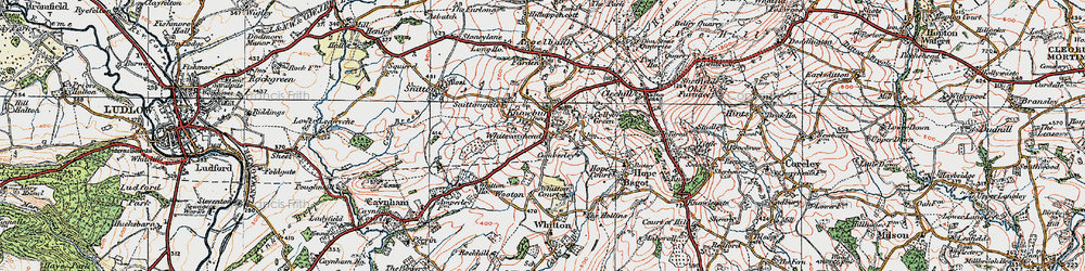 Old map of Knowbury in 1921