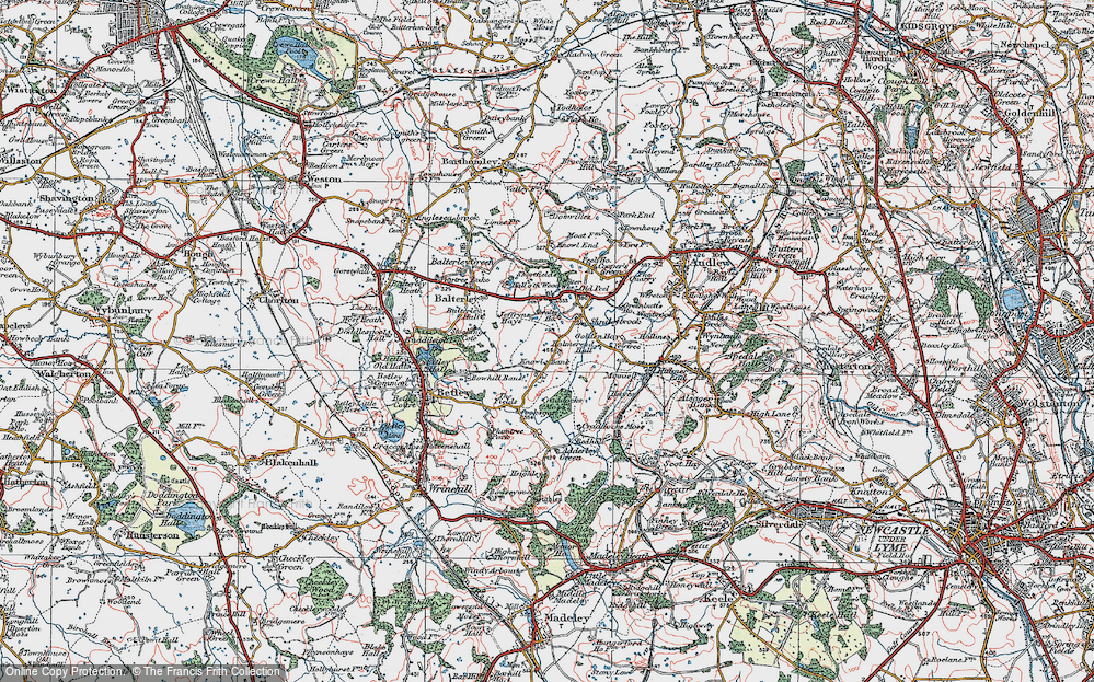 Old Map of Knowl Bank, 1921 in 1921
