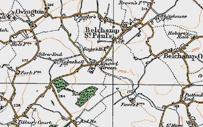 Old map of Knowl Green in 1921
