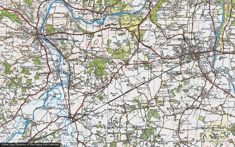 Old Map of Knowl Hill, 1919 in 1919