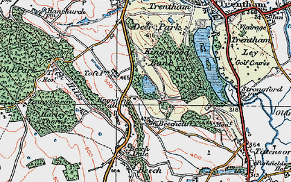 Old map of Knowl Wall in 1921