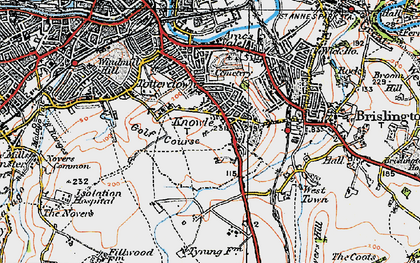 Old map of Knowle in 1919