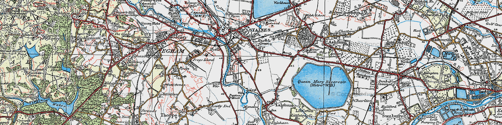 Old map of Penton Hook in 1920