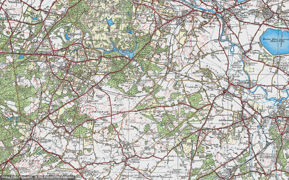 Old Map of Knowle Hill, 1920 in 1920