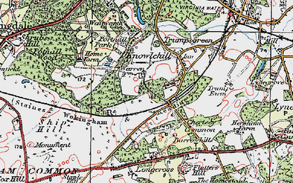 Old map of Knowle Hill in 1920