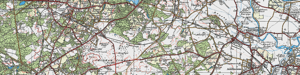 Old map of Knowle Hill in 1920