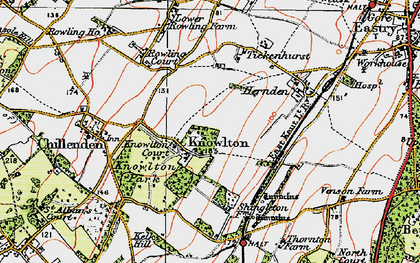 Old map of Knowlton in 1920