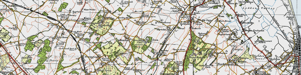 Old map of Knowlton in 1920