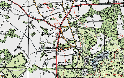 Old map of Knowsley Park in 1923