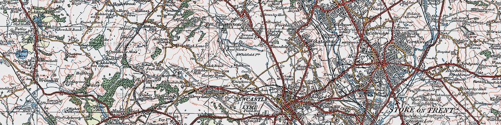 Old map of Knutton in 1921