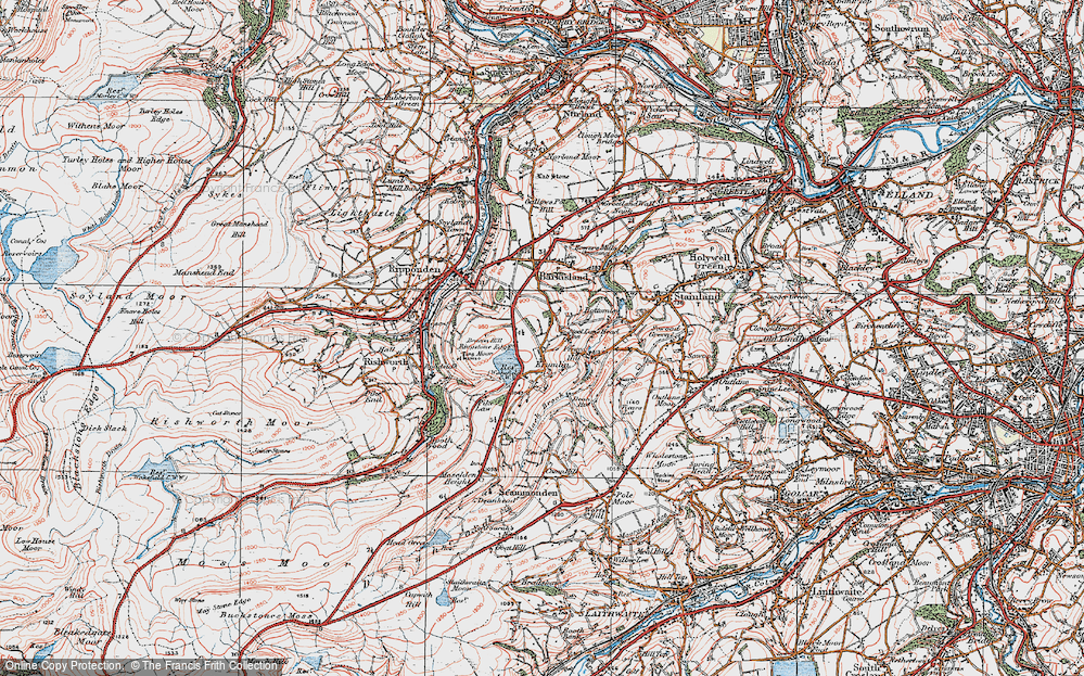 Old Map of Krumlin, 1925 in 1925