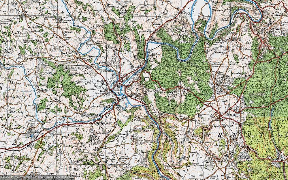 Old Map of Kymin, 1919 in 1919