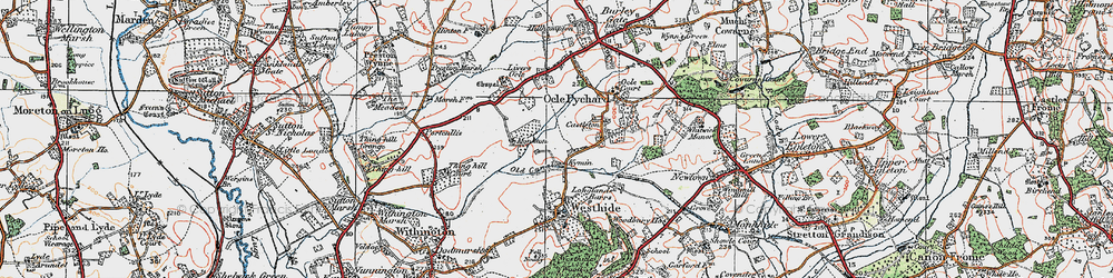 Old map of Kymin in 1920