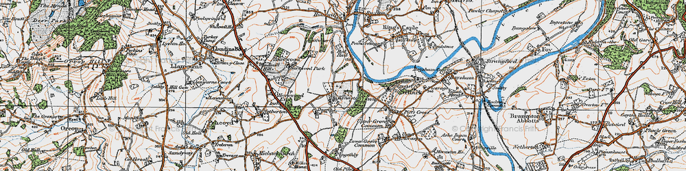 Old map of Kynaston in 1919