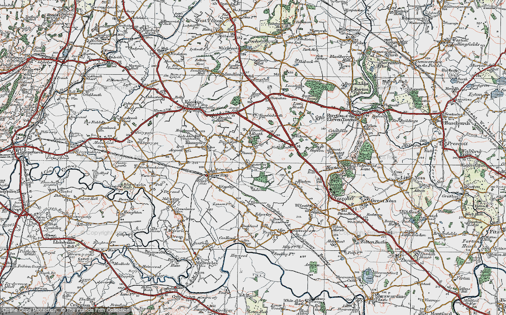 Old Map of Kynaston, 1921 in 1921