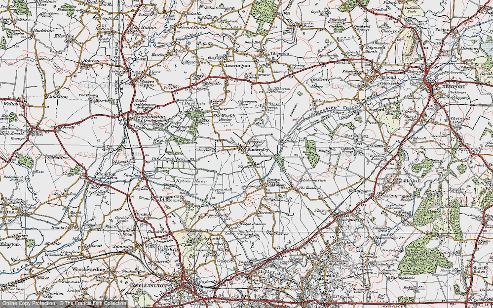 Old Map of Kynnersley, 1921 in 1921