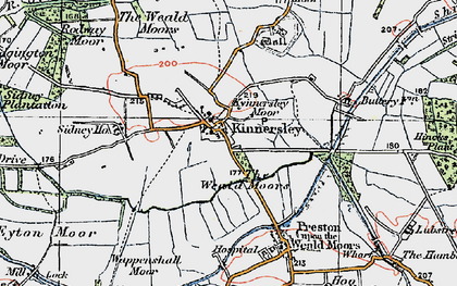 Old map of Kynnersley in 1921