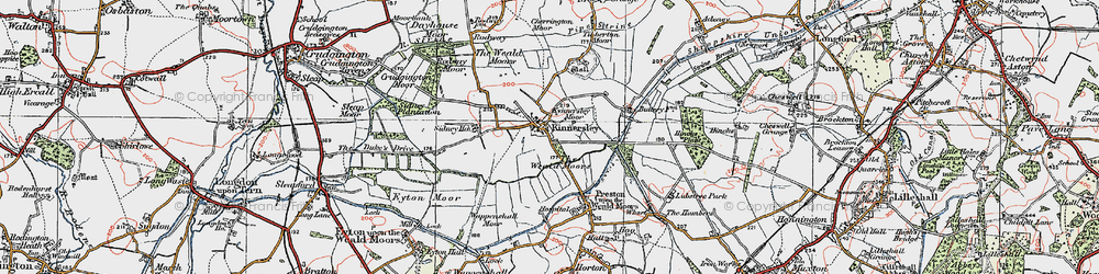 Old map of Kynnersley in 1921