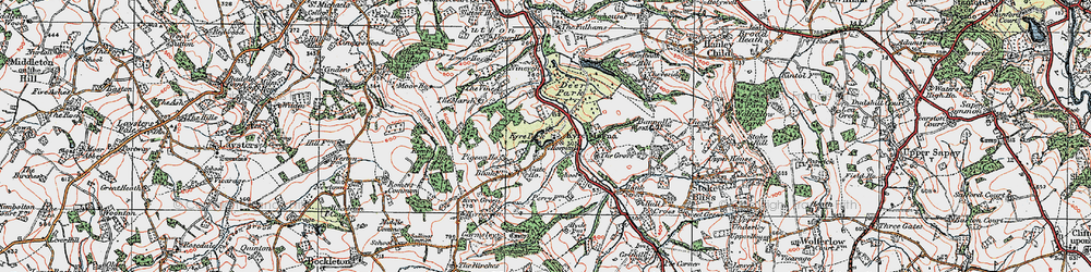 Old map of Kyre in 1920