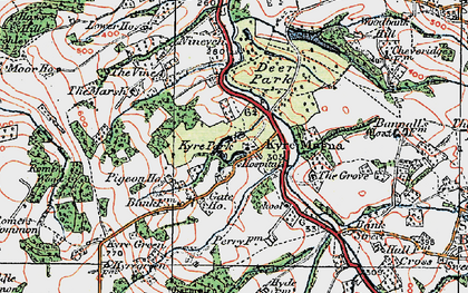 Old map of Kyre Park in 1920