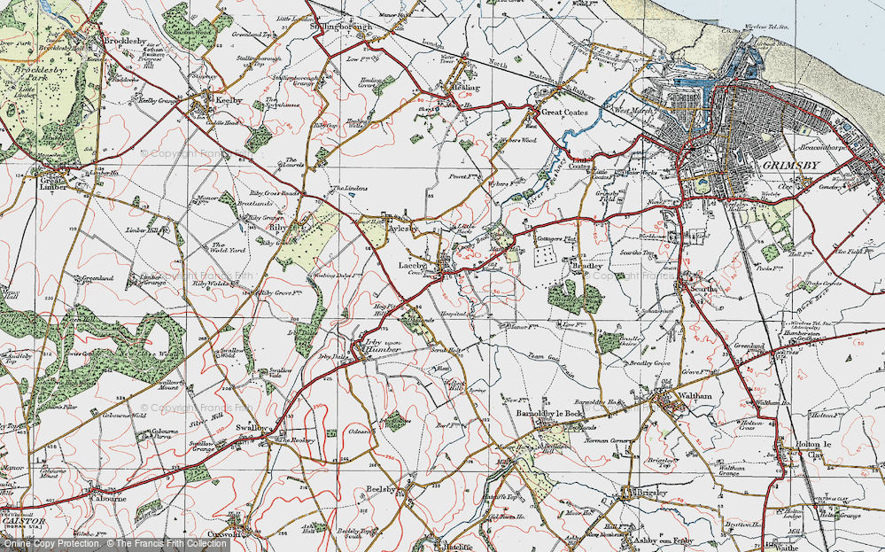 Old Map of Laceby, 1923 in 1923