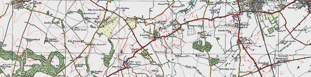 Old map of Laceby in 1923
