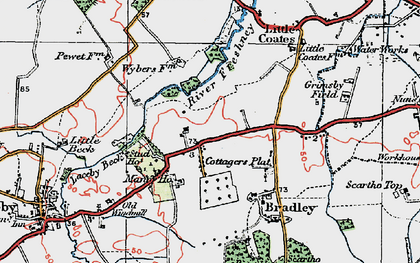 Old map of Laceby Acres in 1923