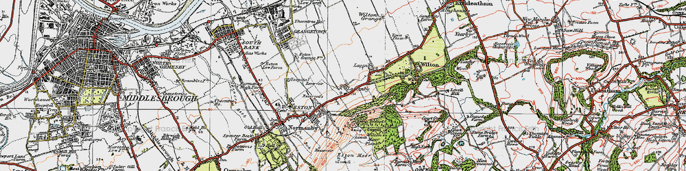 Old map of Lackenby in 1925