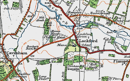 Old map of Bunker's Barn in 1920