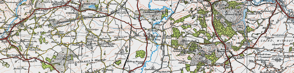 Old map of Lacock in 1919