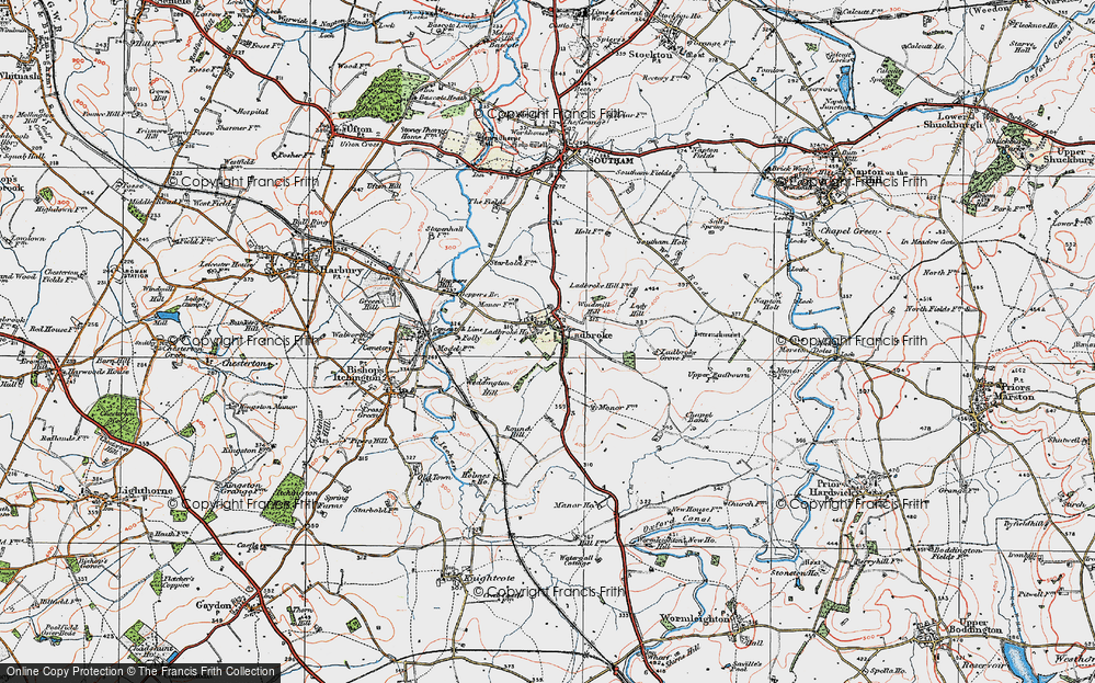 Old Map of Historic Map covering Wills Pastures in 1919