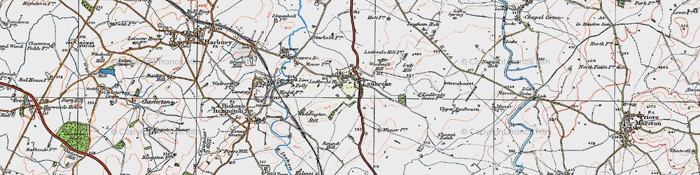 Old map of Ladbroke in 1919