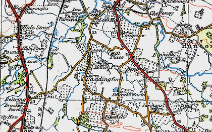 Old map of Laddingford in 1920