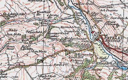 Old map of Mosscarr in 1925