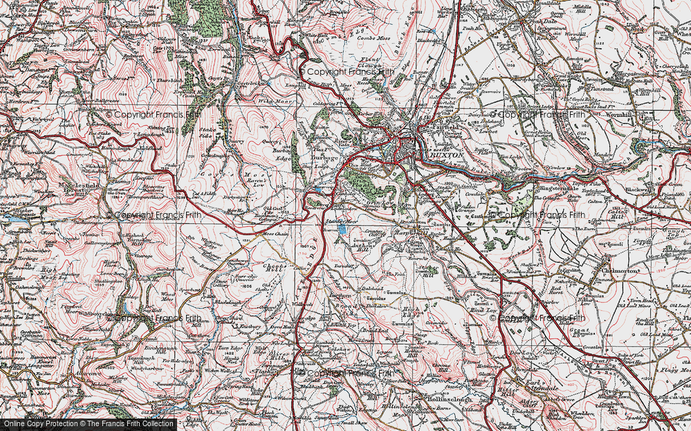Old Map of Ladmanlow, 1923 in 1923