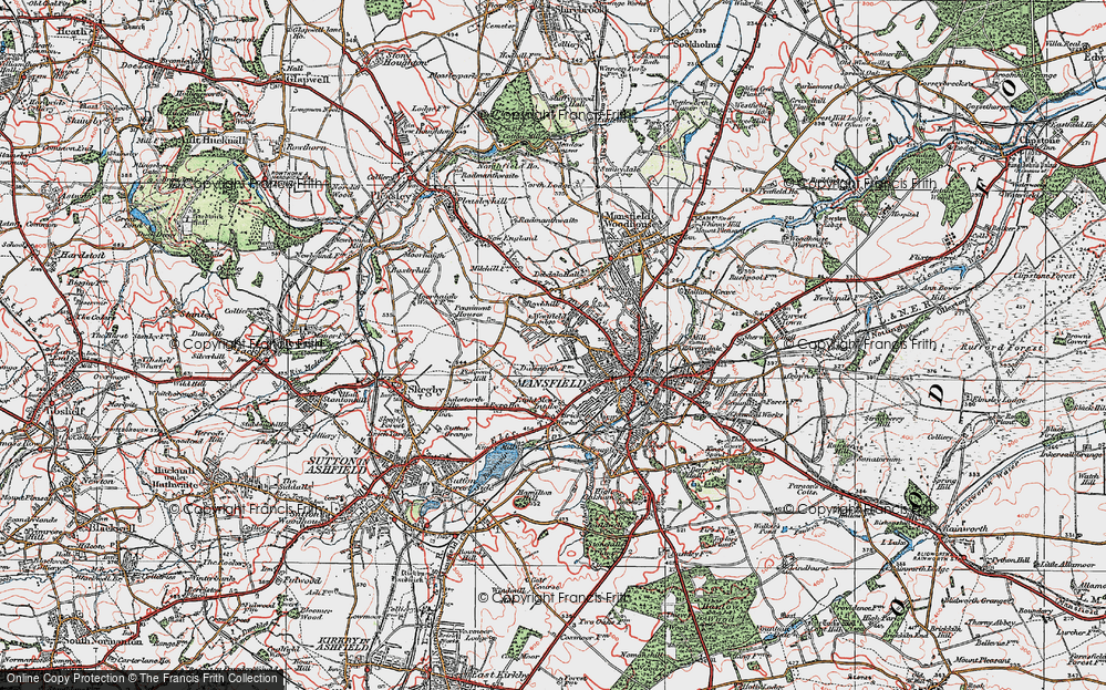 Old Map of Ladybrook, 1923 in 1923