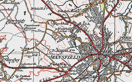 Old map of Ladybrook in 1923